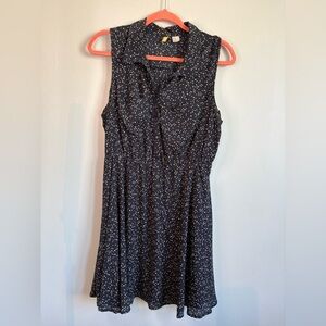 Divided Navy Sleeveless Star Polka Dot Midi Dress